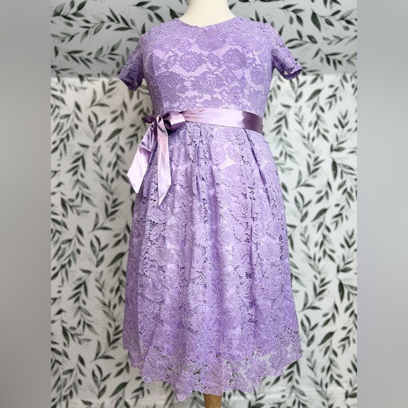 Dresstells Dresses & Skirts - Retro Vintage Style Lace Lilac MOB Bridesmaid Wedding Classic Size L (12) New #4